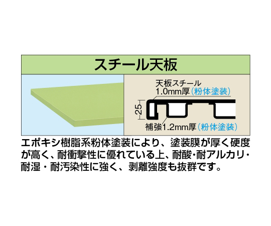 軽量作業台（KS/スチール天板/キャスター付/直進安定金具無）1200×600×740mm　KS-126SUR