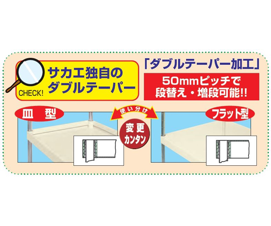 ニューCSパールキャスターラック（ナイロンウレタン/直進安定金具無）4段 1500×600×1923　CSPRA-3224URNUI