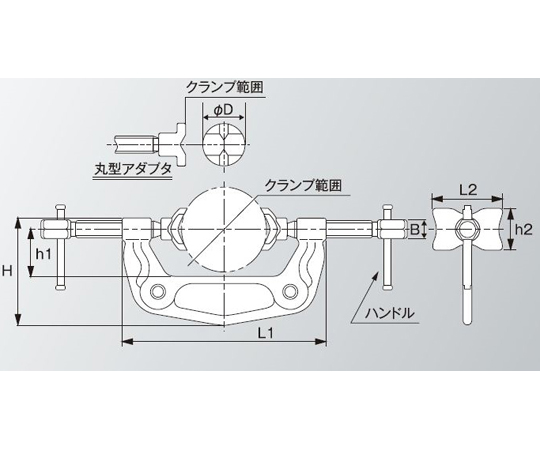 65-9595-26 溶接用マルチクランプ クランプ範囲 V型アダプタ（mm