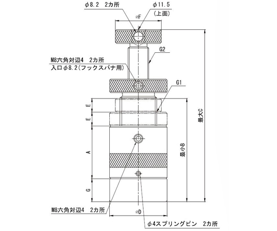 65-9595-30 磁力付スクリューサポート（ロング）2個入 A（mm）：26 G