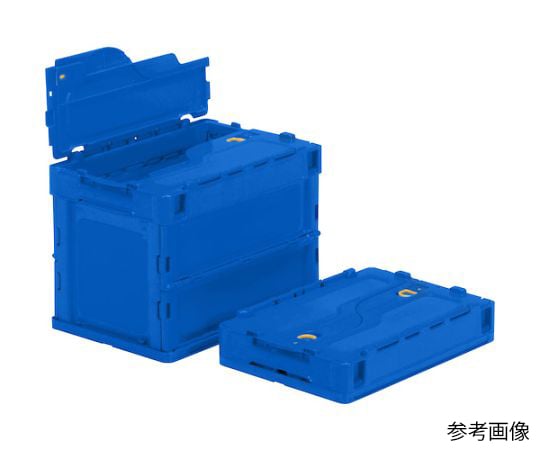 65-9821-76 薄型折りたたみコンテナ オリコン 20L ロックフタ付 ダーク 