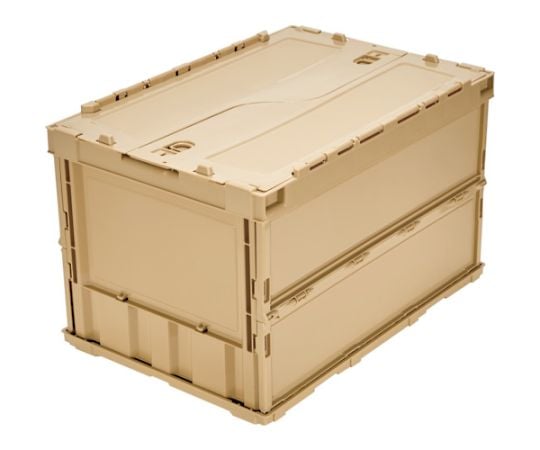 65-9821-79 薄型折りたたみコンテナ 50L ロックフタ付 OD色 TR-C50B-OD