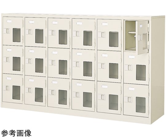 扉付 シューズボックス 鍵付 6列3段（18人用）　BST6-3HMXKN