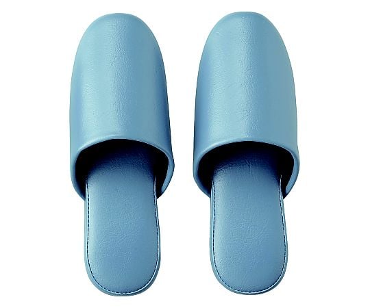 66-0037-17 シボナシレザー風スリッパ ライトブルー M 1パック(5足組入