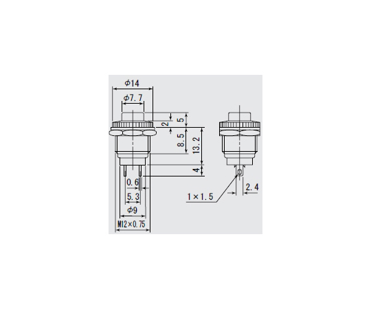 67-0341-61 スイッチ 押しボタンタイプ ノンロック SPST（2P