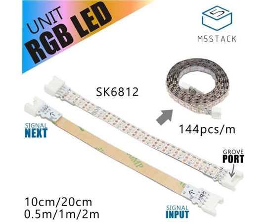 67-0357-63 M5Stack用NeoPixel互換 LEDテープ（10cm） M5STACK-NEOPIXEL-10 【AXEL】 アズワン