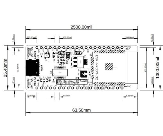 67-0372-07 ESPr Developer 32 Type-C SSCI-063647 【AXEL】 アズワン