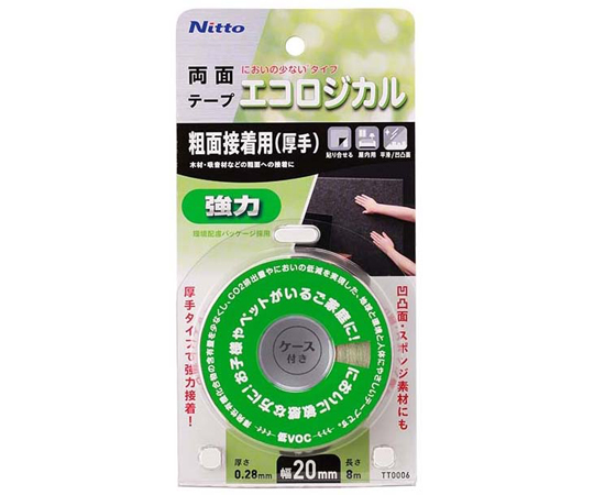 67-2184-12 エコロジカル 強力両面テープ 粗面用（厚手）幅20mm×10m