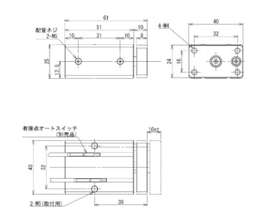 ミニコンテナシリンダー・複動型　NCON-M30W