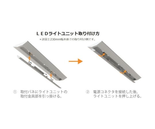 67-2234-77 LED一体型ベース照明Nu逆富士形150mm幅昼白色4000lm