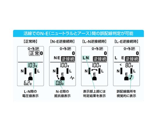 67-2341-12 コンセントテスタ（Bluetooth搭載） KEW4505BT 【AXEL