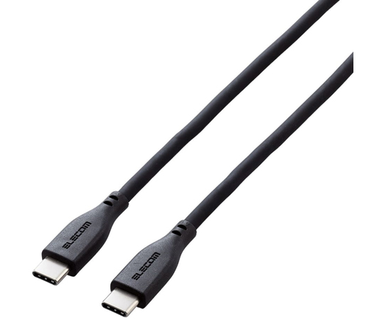 67-2389-48 USB Type-C to USB Type-Cケーブル なめらか 1.5m ブラック