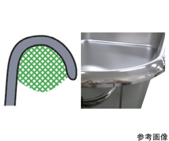 18-8 給食バット 固定ハンドル 半カールフランジタイプ H185mm 約36L　SH-6038-7FK