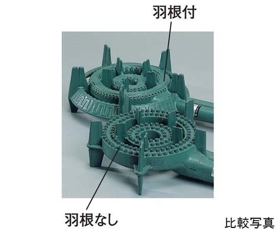 鋳物コンロ 二重 羽根なし 種火付TS-210P 全長505×直径330 - 調理道具