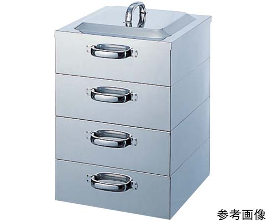 PE 18-8業務用角蒸器 2段 42cm　42cm 2段