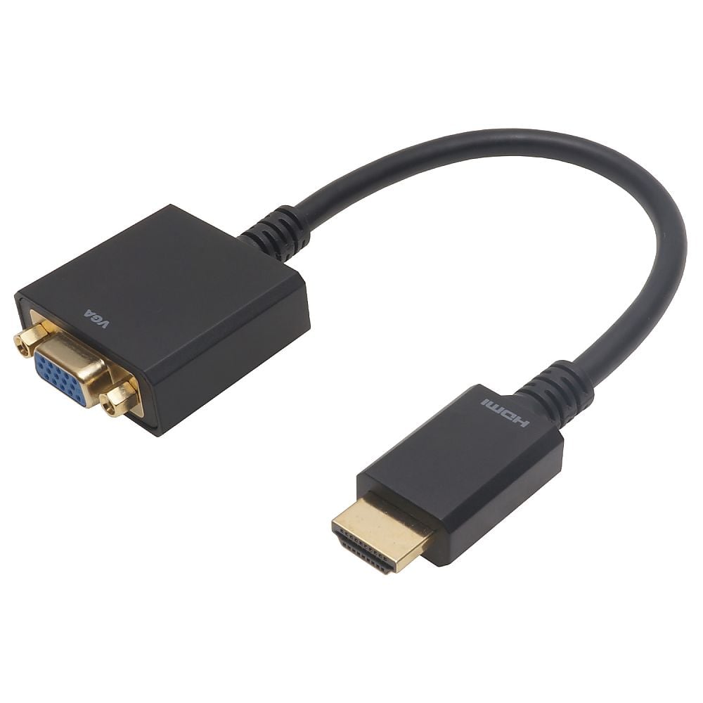 67-2507-56 HDMI→VGA変換アダプタ 15cm HDMIオス to VGAメス HAVGF