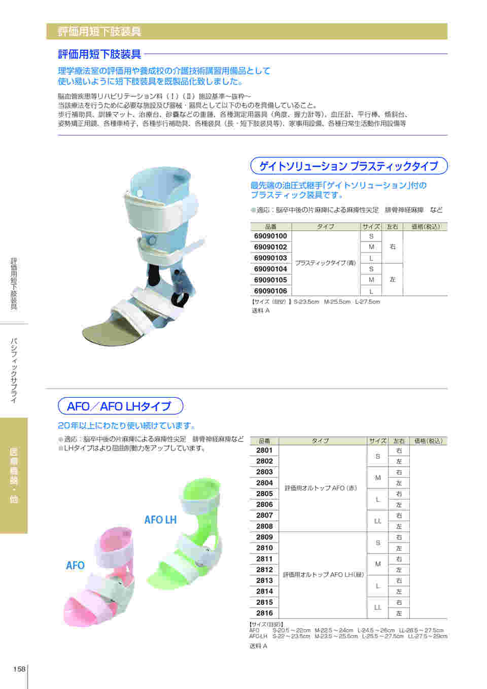 67-2516-75 評価用オルトップ AFO（赤）右M 【AXEL】 アズワン