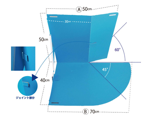 折りたたみ式みずからガードコーナーパーツ ブルー 700×400×500mm　380466