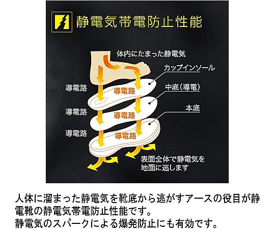 67-3128-23 JSAA A種認定 先芯入りスニーカー LSS-705 静電