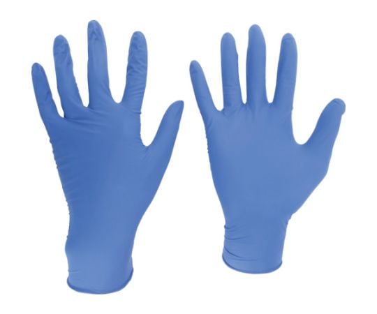 67-3144-01 ニトリル使い捨て手袋 ベルテ701H ブルー 粉なし 厚手 100