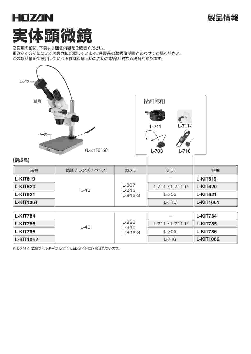 67-4593-11 実体顕微鏡（PC用）（L-837/L-846/L-846-3/L-46/L-716） L