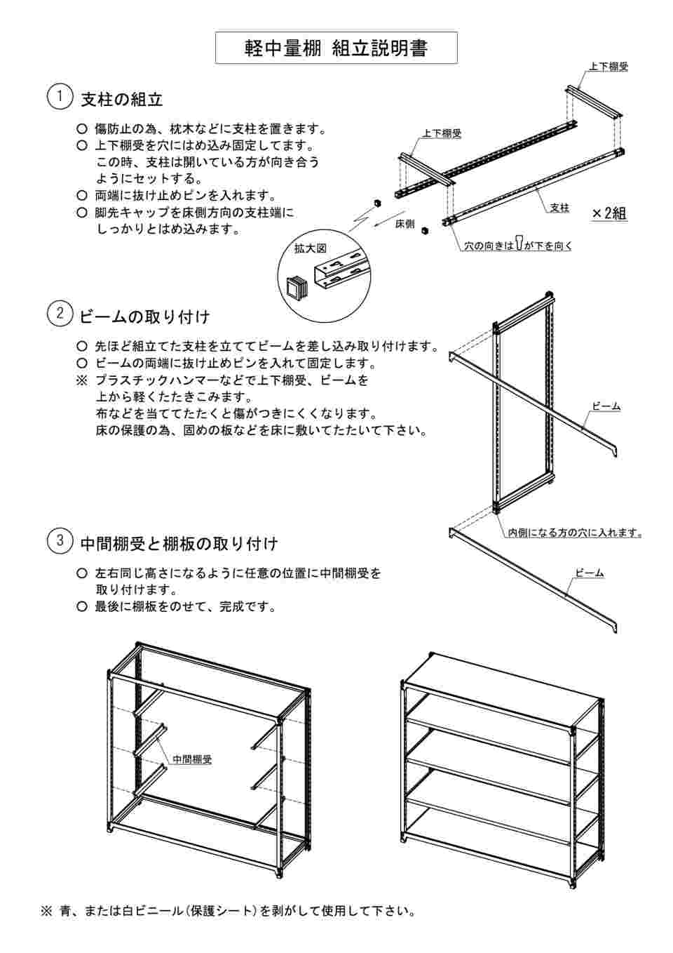 67-4598-39 ステンレス軽中量物品棚 SUS304 961×622×1800mm KSA3-1145 【AXEL】 アズワン