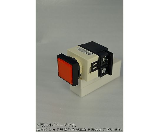 67-4672-97 φ22トランス付角形パイロットライト 角 黒色枠 橙