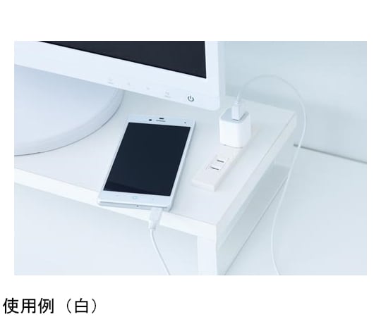 取扱を終了した商品です］Katazukコンセント付き机上台 幅390 白 4303