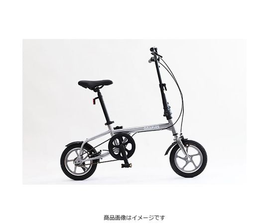 67-4747-57 折りたたみ自転車 12インチ ノーパンクタイヤ LEDライト付き ホワイト GR-121-W 【AXEL】 アズワン