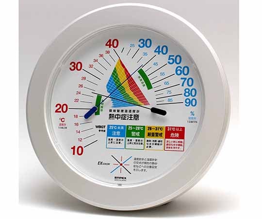 67-4782-37 環境管理温・湿度計 「熱中症注意」 防雨型・壁掛け用 TM