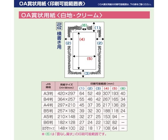 67-4911-61 OA賞状用紙 白 A4判 横書用 100枚入 10-1161 【AXEL】 アズワン