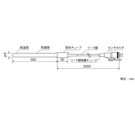 67-4916-54 金属保護管付温度センサ サニタリ 0～100℃ MR9302B30