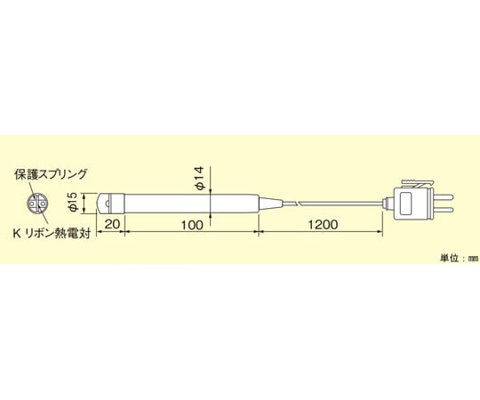 温度センサ 圧着速感形 K熱電対　YC510-03K