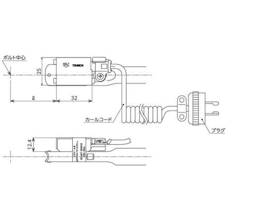 67-5269-55 単能型LS付手動式トルクレンチ（トルクフリー）SPLS型 寸法