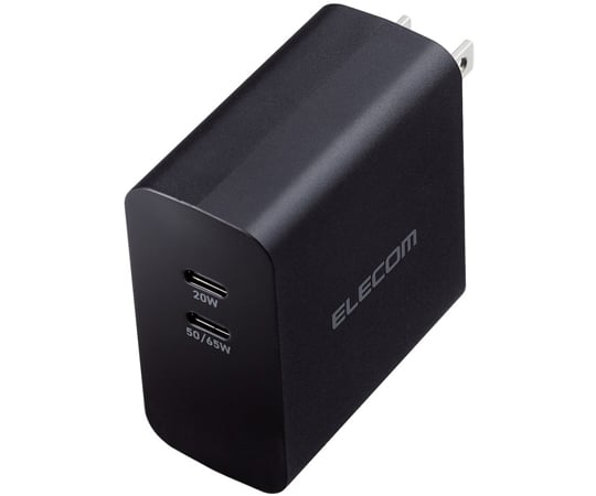 AC充電器 USB充電器 USB Power Delivery対応 70W USB-C2ポート ブラック　MPA-ACCP4570BK