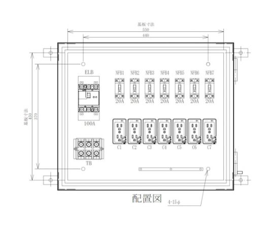 仮設電灯分電盤　主幹100A　7回路　ML100-70