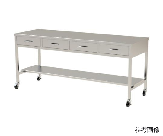 67-5656-23 ステンレス作業台 片面引出付 間口1500×奥行600×高さ800