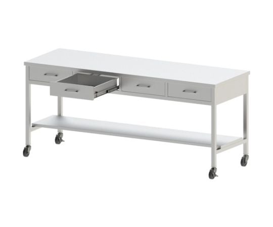 67-5656-23 ステンレス作業台 片面引出付 間口1500×奥行600×高さ800