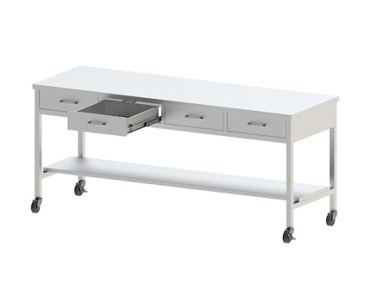 67-5656-23 ステンレス作業台 片面引出付 間口1500×奥行600×高さ800