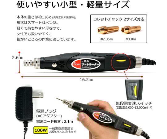 67-5727-96 アートルーターセット 83pcアクセアリー付属 3682 【AXEL