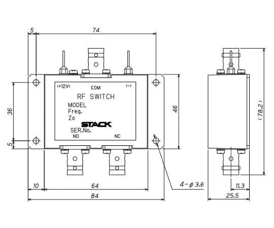 67-5756-39 BNC型同軸切替器（DC～2.5GHz）※内部終端あ AV205A