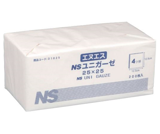 【新作入荷!!】 67-6646-67 31025 1セット(200枚×20包入) 25×25cm ユニガーゼ タイムセール