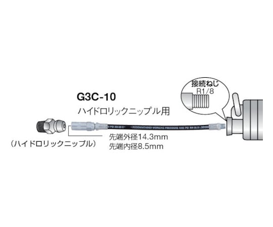 67-7104-68 グリスガン用ホース 265mm(ハイドロリックニップル 67-7104-68 グリスガン用ホース 265mm(ハイドロリックニップル