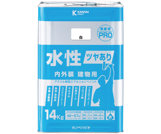 67-7123-56 水性ツヤあり建物用PRO 白 14kg #00447650013140
