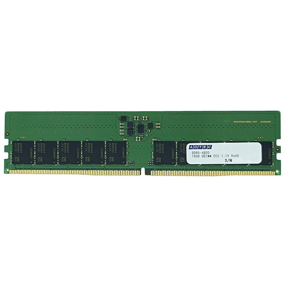 DDR5-4800 UDIMM ECC 1Rx8 16GB　ADS4800D-E16GSB