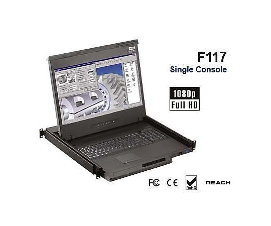 67-7795-66 1U 17インチワイドUSBハブ付8ポートKVMドロアー F117