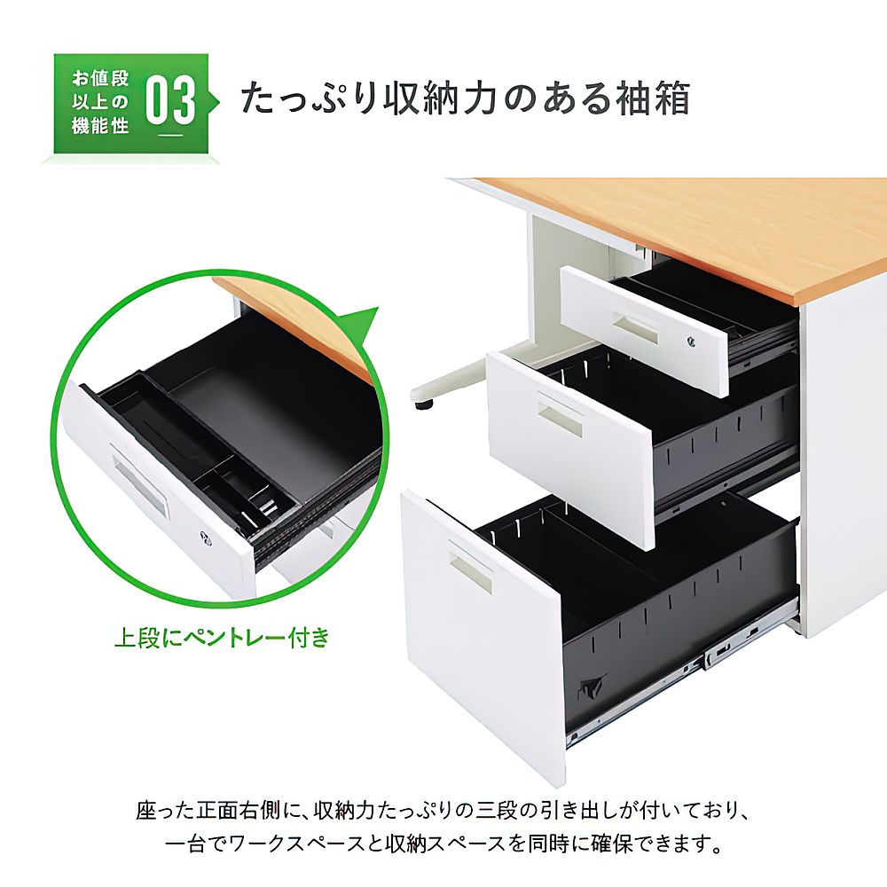 d*n様 片袖机 事務用ナチュラル片袖机 幅1000 奥行700 高さ700 KDN-107S 通販