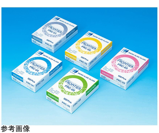 67-8066-74 フロンティアスライドグラス 26×76mm ブルー 100枚入