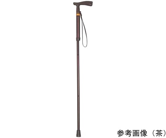 67-8080-16 アルミ製 T字杖（伸縮・折りたたみ式） 小 茶 TY126F=815