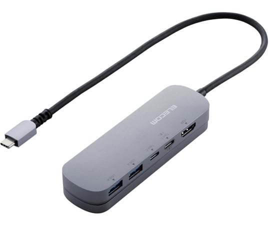 67-8770-26 Type-Cドッキングステーション アルミボディ USBA×2 HDMI×1 USB-C×2 シルバー DST-C19SV/EC  【AXEL】 アズワン